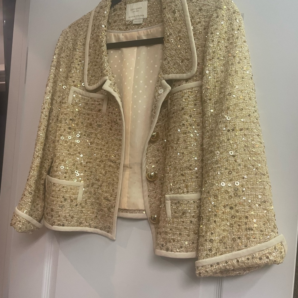 Holiday Sparkle🎉Kate Spade Gold Addie Jacket